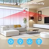 GALOOK Alarmanlage, 125dB PIR Bewegungsmelder Alarm mit 2 Fernbedienung, Anti-Diebstahl Alarmanlage Haus, Wohnung, Wohnmobil, Garage, Geschäfte, Büros, Auto, Gartenhaus - Weiß - 3