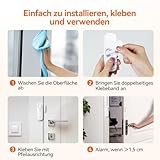 TECKNET Fensteralarm Einbruchschutz, Türalarm mit Fernbedienung, Kabellose Alarmanlage, 4 Funktionsmodi der Sirene für Haus, Geschäft, Pool und Wohnmobil (2er-Pack) - 6