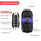 Fahrradalarm mit Fernbedienung – USB wiederaufladbar, Wasserdicht, 120dB Super Lauter Anti-Diebstahl Alarm mit Vibrationssensor für Fahrrad, E-Bike, Motorrad und E-Roller - 3
