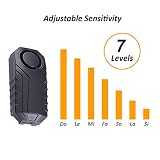 Mengshen Drahtlose Motorrad Fahrrad Alarm, Diebstahlsicherung Alarm Mit Fernbedienung, IP55 Wasserdicht, 113 dB Super Laut (Schwarz) - 5