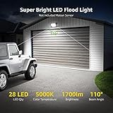 Lepro 20W LED Strahler Außen, 1700LM Superhell Außenstrahler IP65 Wasserdicht Fluter 5000K Scheinwerfer, Flutlicht Aussenleuchte für Garten, Garage, Hotel, Sportplatz, Keine Bewegungsmelder[2 Stücke] - 2