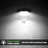 Lepro 20W LED Strahler Außen, 1700LM Superhell Außenstrahler IP65 Wasserdicht Fluter 5000K Scheinwerfer, Flutlicht Aussenleuchte für Garten, Garage, Hotel, Sportplatz, Keine Bewegungsmelder[2 Stücke] - 3