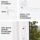 ABUS Abschließbarer Fenstergriff FG200 AB208 - Fensterknauf mit Druckzylinder, gleichschließend - ABUS-Sicherheitslevel 3 - 44259 - Weiß - 3