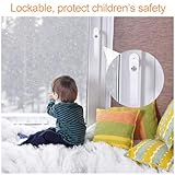 Avesteir 2 Stück fenstergriffe abschliessbar, fenstergriff abschließbar Aluminium, balkontürgriff kindersicherung mit Schlüsseln und Schrauben, Fenstersicherung, für Fenster & Terrassentür (weiß) - 3