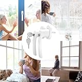 Avesteir 2 Stück fenstergriffe abschliessbar, fenstergriff abschließbar Aluminium, balkontürgriff kindersicherung mit Schlüsseln und Schrauben, Fenstersicherung, für Fenster & Terrassentür (weiß) - 7