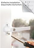 Prowiste 4 Abschließbare Fenstergriffe Weiß - 𝗞𝗶𝗻𝗱𝗲𝗿𝘀𝗶𝗰𝗵𝗲𝗿 - Einfache Montage - Mit 8 universalen Schlüsseln - Zuverlässiger Schutz - 5