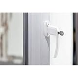 OLYMPIA FGS 100 FGS100 Abschließbarer Fenstergriff mit je 2 Schlüsseln | Fenstersicherung mit Schloss | Vierkant 7x7mm | Stiftlänge 35mm | Beschichtetes Metall, Weiß - 2
