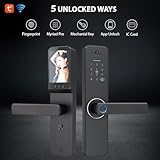 Irishom Türschloss Fingerabdruck Mit 120° Weitwinkel-Katzenauge Und Kamera,Unterstützt Fingerabdruck,Mechanische Schlüsselentriegelung, USB-Notstromversorgung,Geeignet Für 35-60 mm Dicke Türen - 2