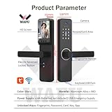 Irishom Türschloss Fingerabdruck Mit 120° Weitwinkel-Katzenauge Und Kamera,Unterstützt Fingerabdruck,Mechanische Schlüsselentriegelung, USB-Notstromversorgung,Geeignet Für 35-60 mm Dicke Türen - 5