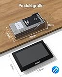 TMEZON WLAN IP Video Türsprechanlage 2 Draht,1080P Türsprechanlage mit Kamera,7''IP Touchscreen,Bewegungserkennung des Menschen,APP/Swipe Card Unlock,Aufnahme und Wiedergabe,1 Familie - 2