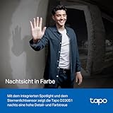 TP-Link Tapo D230S1 Video-Türklingel Akku (Video Doorbell), Türklingel mit Kamera, 2K 5MP, Farbe Nachtsicht, ultrabreiten Sichtfeld, herausnehmbare Batterie, KI-Erkennung, Mit Chime - 3