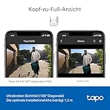 TP-Link Tapo D230S1 Video-Türklingel Akku (Video Doorbell), Türklingel mit Kamera, 2K 5MP, Farbe Nachtsicht, ultrabreiten Sichtfeld, herausnehmbare Batterie, KI-Erkennung, Mit Chime - 4