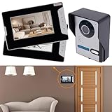 Video Türsprechanlage Türklingel Intercom System, Türsprechanlage mit 7 Zoll 2-Monitor 1-Kamera Für 1-Familienhaus, Farb-TFT-LCD IR-Kamera Nachtsicht, Elektroschloss-Steuerfunktion - 2