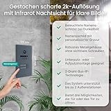 MATHFEL 2 Draht Video Fingerprint Türsprechanlage 1-Familienhaus Full HD 1080p mit 2 Jahren Garantie wetterfest - 2-Draht-Bus-Installation - 170° Kamera, 1X 7-Zoll WLAN-Monitor mit Gegensprechanlage - 4