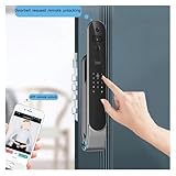 Smart Tuya Türschloss, 3D-Gesichtserkennung, Gegensprechanlage, Fingerabdruck, Passwort, Karte, digitales Türschloss (Schwarz - 01) Octopus Füße - 6