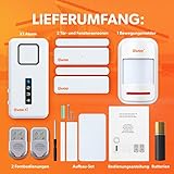 tiiwee Home Alarm System Kit X1 XLPIR - Alarmanlage mit 2 Fenster- oder Tuer Sensoren, 1 Bewegungsmelder und 2 Fernbedienungen - Erweiterbar - 3