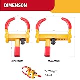 Cartman 2er-Pack Strapazierfähige Radkralle für Anhänger, Universal-Sicherheitsreifen, verstellbares Diebstahlsicherungsschloss für Anhänger, SUV, Boote, ATV, Motorräder, Golfwagen, 4 Schlüssel - 2