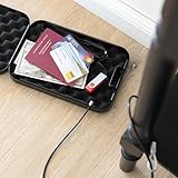 HMF 316-02 Sicherheitsbox mit Zahlenschloss, tragbarer Safe, Sicherungskabel | 29 x 19 x 6,5 cm | Schwarz - 2