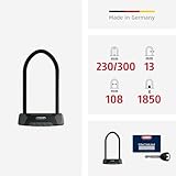 ABUS Bügelschloss Granit XPlus 540 + USH-Halterung - Fahrradschloss mit 13 mm starkem Bügel und XPlus Zylinder - ABUS-Sicherheitslevel 15-230 mm Bügelhöhe - 3