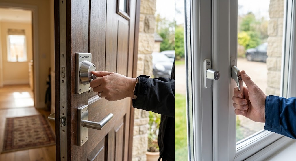 Beitragsbild zum Thema Fenster und Türen gegen Einbruch sichern mit modernen Sicherheitsbeschlägen