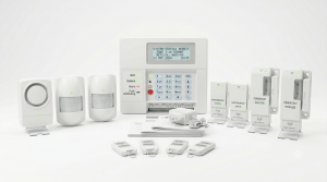 komplettes Alarmanlagenset mit Hub, Sensoren und Bewegungsmelder